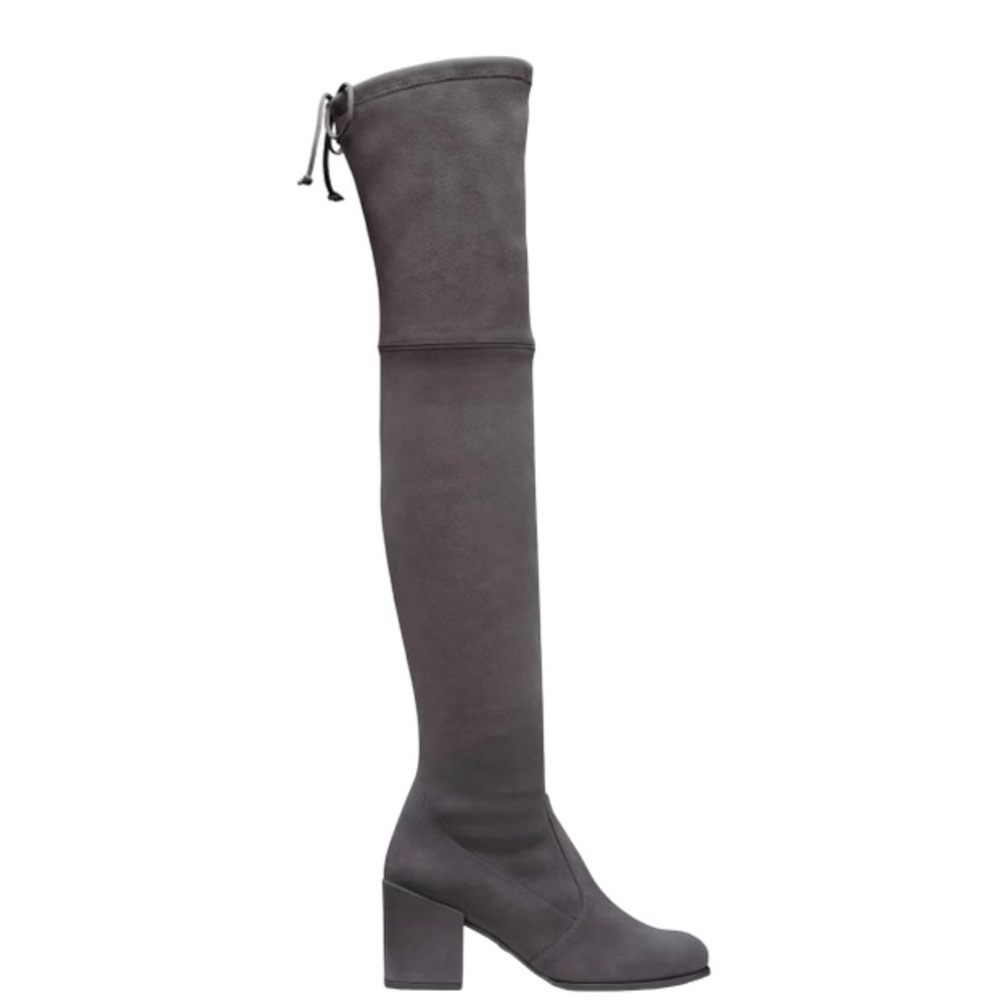 STUART WEITZMAN Genna 60 Black Suede OTK Boots Size 6 New Box Dust Bag